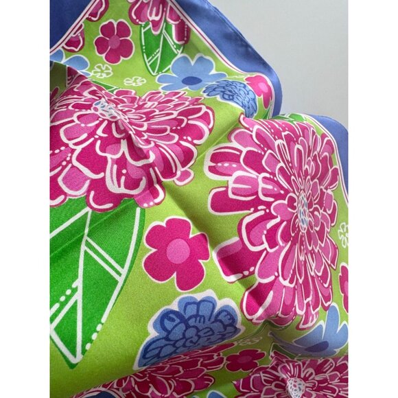 NWOT FORD x LILLY PULITZER Floral Print 100% Silk 55" x 12" Rectangle Scarf - Picture 5 of 8